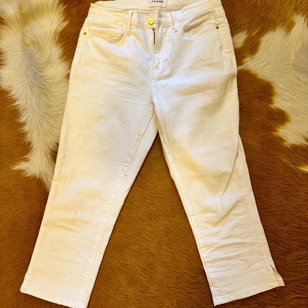Frame White Capris.